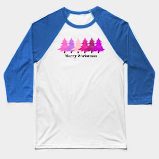 Merry Christmas pink trees Baseball T-Shirt